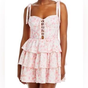 Bardot Laurie Floral Mini Dress Pink